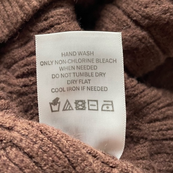 LPA Soren Chocolate Brown Cropped Cable Knit Sweater Ruffle Trim Small Coquette - Picture 7 of 10